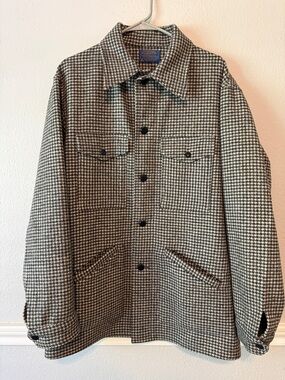 Vintage Pendleton Houndstooth Mackinaw Hunting Mid-weight Jacket